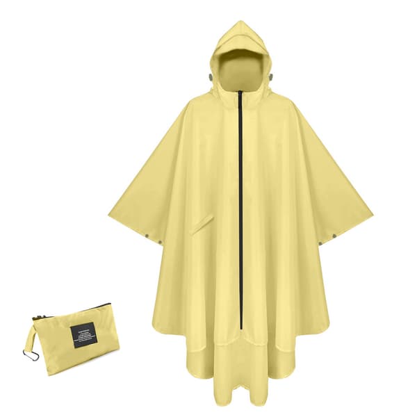 Lightweight Waterproof Rain Poncho, Reusable, Tear-Resistant, Breathable, Beige
