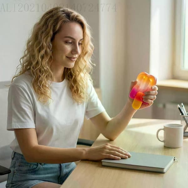 Is Squeeze Squishy Legetøj Gradient Farve Popsicle Design, Sommer Sensorisk Stresslindrende Fidget Legetøj, Perfekt til Påskekurve, Festgaver &...