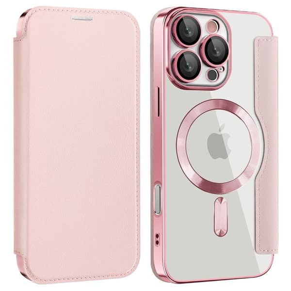 iPhone 16 Pro Max -kotelo korttipaikoilla - vaaleanpunainen