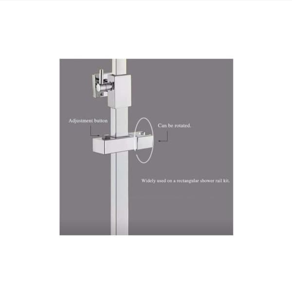 Skyvbar dusjholder for 15x30 mm rør - Rektangulær i forkrommet ABS baderom