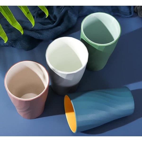 4-pack Toothbrush Mug Mouthwash Cup Toothbrush Holder Plastic