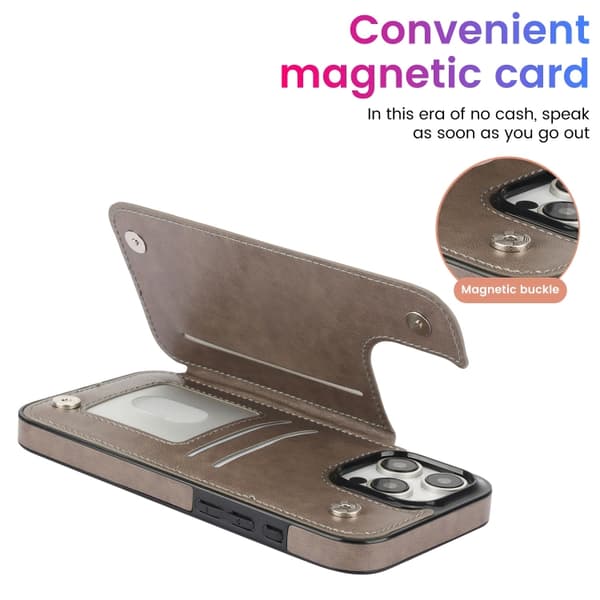 iPhone 16 Pro Max Case - Double Buckle Mandala Leather Cover