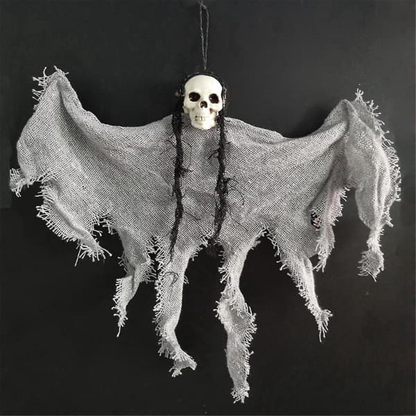 Skull Ghost Halloween Decorations Haunted House Party Horror Charm Hanging Cloaks Mini Ghosts Grey