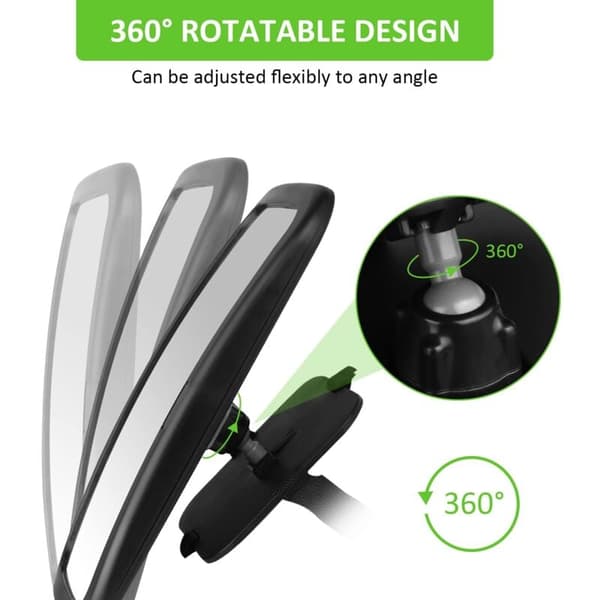 360° Adjustable Shatterproof Car Mirror for Children, Back Seat, Easy Installation with Straps, Compatible with NPTERBL