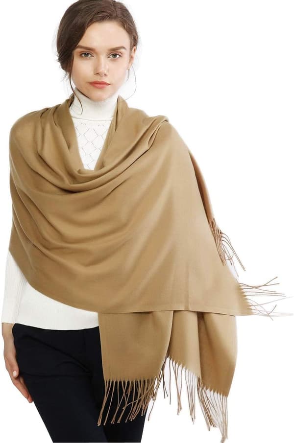Tørklæder til kvinder Pashmina Sjal og Wraps til bryllup Tørklæder til kvinder Vinter Camel