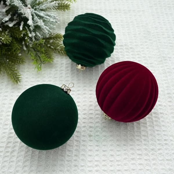 Julkulor i sammet, 12-pack, 8 cm, okrossbar julgransdekoration mörk G
