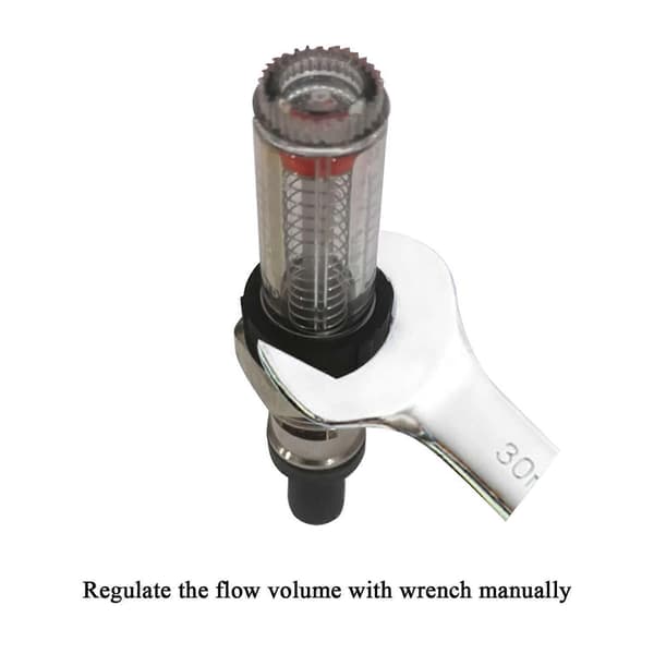 Flow meter for water underfloor heating manifold, water flow indicator