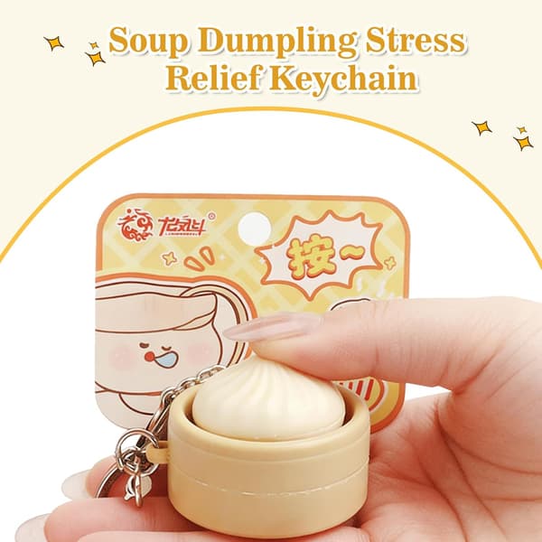 2 stk. Dumpling Fidget Legetøj Fidget Nøglering, Søde 3D-printede Sensoriske Kliklegetøj Mini Sensorisk Legetøj Angst- og Stresslindring til Voksne