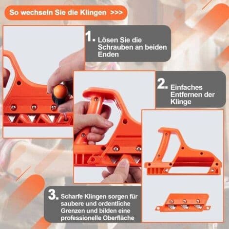Håndhøvl til gipsplader – 45° og 60° affasningsskæring – Klinge i rustfrit stål – Tykt ABS-materiale – Professionel finish