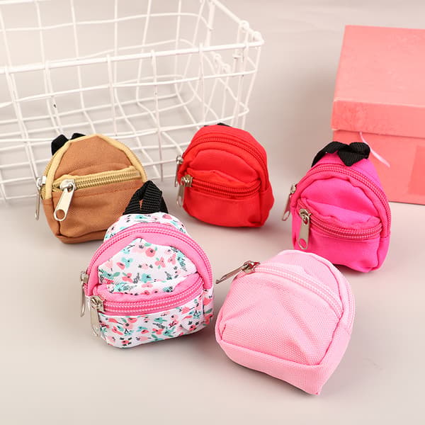 Mini Backpack Keychain and Zipper School Bag Keychain For Coin Purse