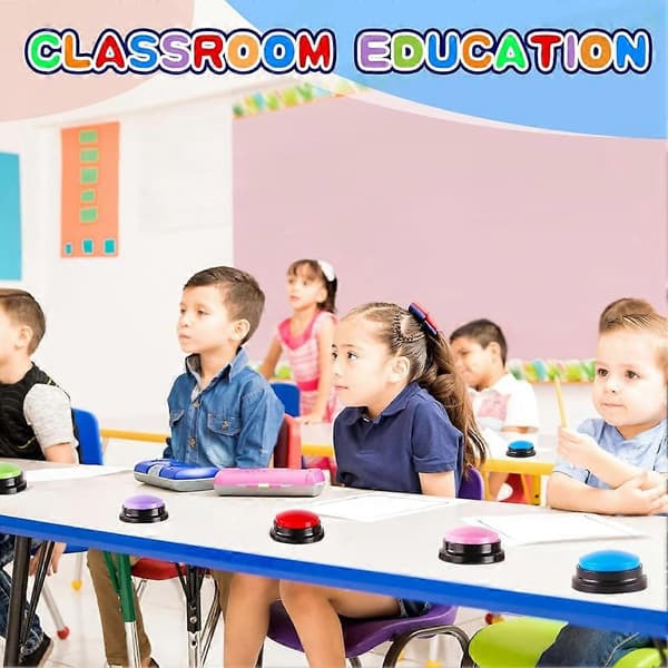 6 Pieces Recordable Answer Buzzers, Game Show Buzzer, Recordable Button, Classroom Buzzer Perfect