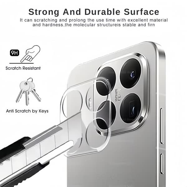 Transparent Silkscreen Tempered Glass Camera Lens Protector compatible with Xiaomi 15T Pro