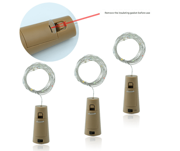 12 Bottle Lights, Wine Bottle Cork Lights, 2 Meter 20 Lights, Button Cell Battery Powered LED Lights, Christmas Decoration, Wine Bottle String Lights