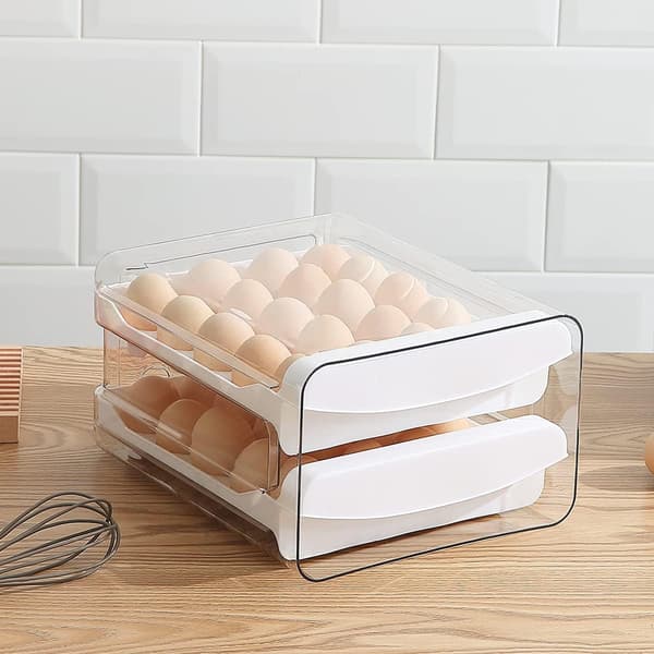 Refrigerator Egg Tray, 40 Grids/2 Layers Refrigerator Egg Tray, Refrigerator Egg Box, Refrigerator Fresh Egg Storage Box (1 pc)
