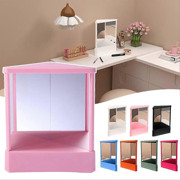Non-reversing mirror True image reflection Stable base Mirror gift Compatible with women Whit White Small size