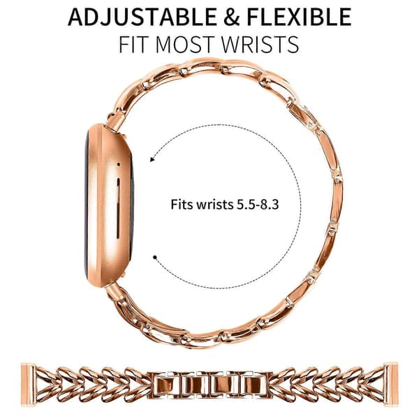 Klokkerem i sinklegering for Fitbit Versa 4/Sense 2 vridd metall erstatningsrem