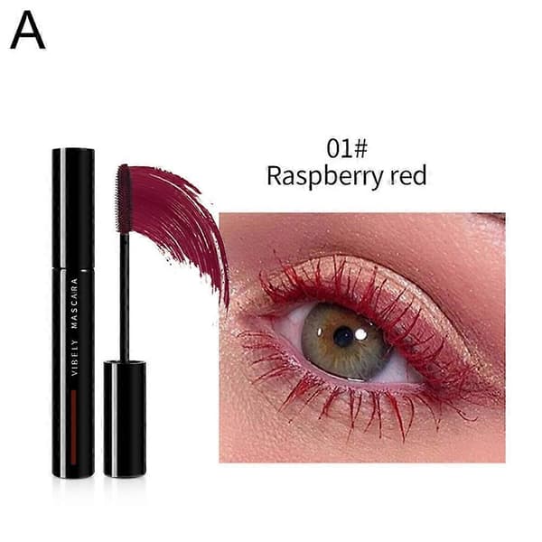 01# Raspberry Red (A) Colored Mascara for Volume, Lengthening, Curl, Colorful and Easy to Remove Mascara 01 # Raspberry Red