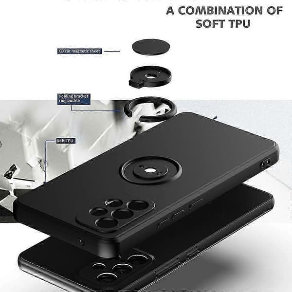 Ring Kickstand TPU Case for Samsung Galaxy A33 5G, Drop-proof Rubberized Protective Cover