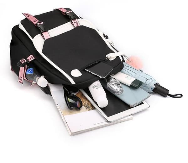 Blackpink Backpack with Headphone Port USB Charging Amplifier