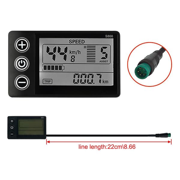 Ny LCD-skærm til E-cykel 24V/36V/48V Display E-cykel Elcykel