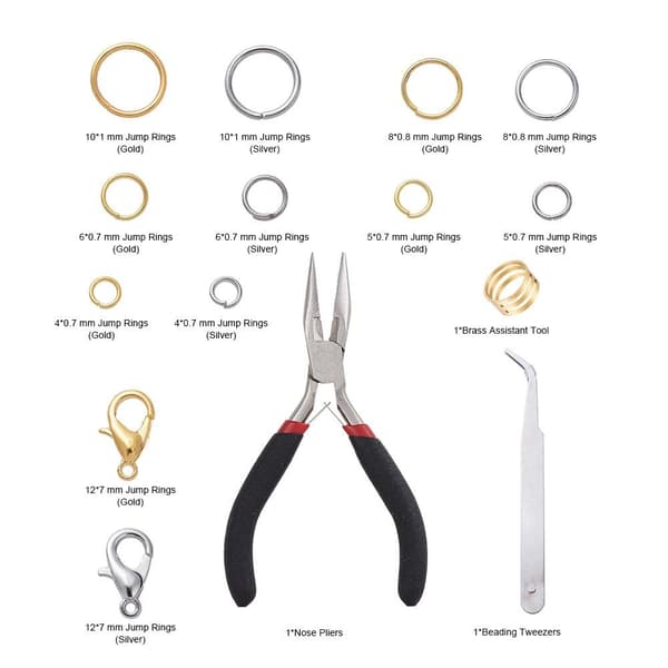 Smyckestillverkningssats - Tänger, Tråd, Ringar - DIY Silver