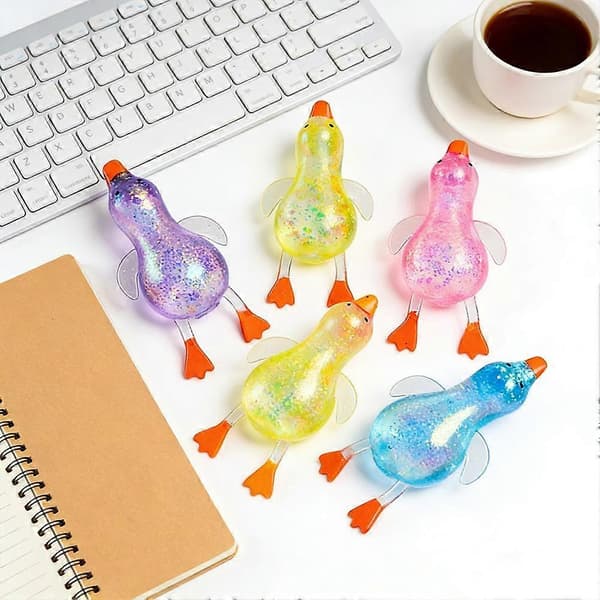 Squishy Glitter Anker Dyr Stressbolde Stresslindrende Sensorisk Legetøj Påskekurvfyld
