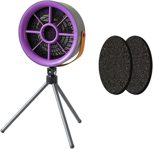Kompakt emhætte/ventilator/mini emhætte, velegnet til grill og camping. Grå (lilla)