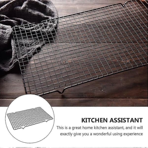 Rektangulär grillpanna i järn med nät, grillgaller för utomhusmatlagning och torkning