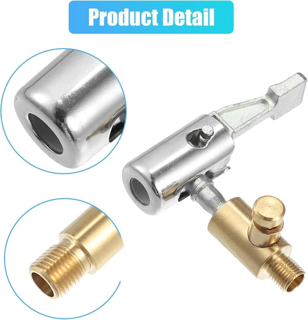 2 st Auto Air Chuck Däckpump Slangadapter Låsande Däckluftchuck med Däckventilgänga för Bärbar Däckpump