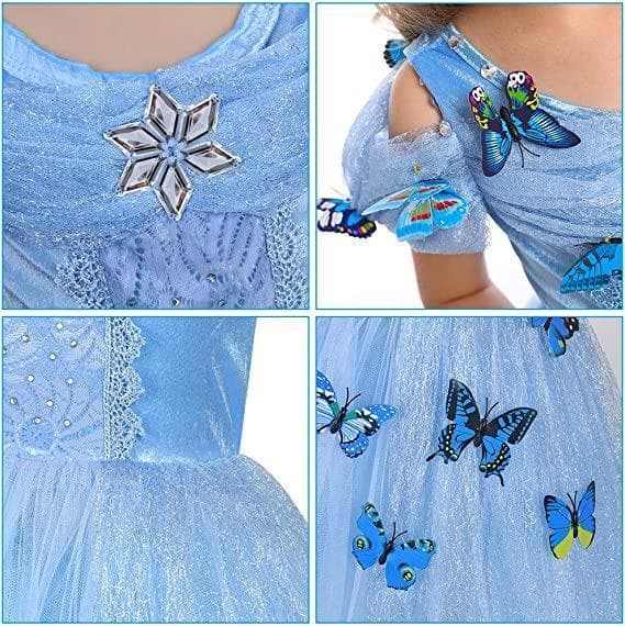 Prinsessekjole Elegant Blå Børnekostume Blå Blå 128