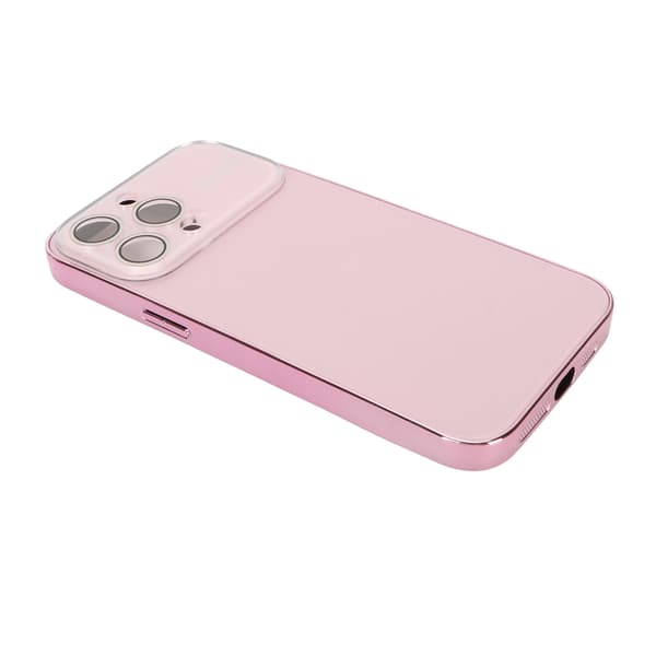 Electroplated Phone Case with Large Window Lens Camera Protection Shockproof Phone Protective Case Scratch Resistant Pink for iPhone 14 Pro