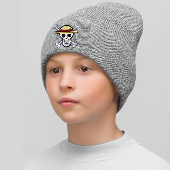 ONE PIECE Anime Stråhatt, Stickad Mössa, Vintermössa, Slouchy Mössa, Mjuk Stickad Mössa, Skidmössa, Ullmössa