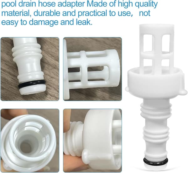 Poolavloppsadapter och poolslangplugg - Kompatibel med Intex poolavloppsslangadapter (2-pack) - Idealisk för enkel pooltömning