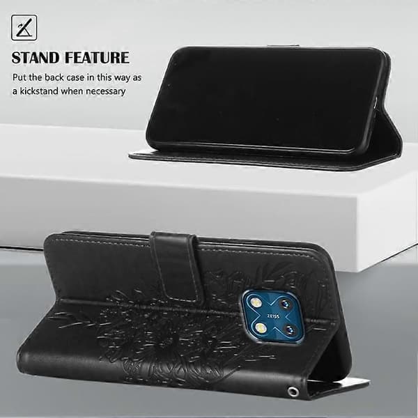 Til Nokia XR20 Præget Sommerfugl Læder Telefoncover