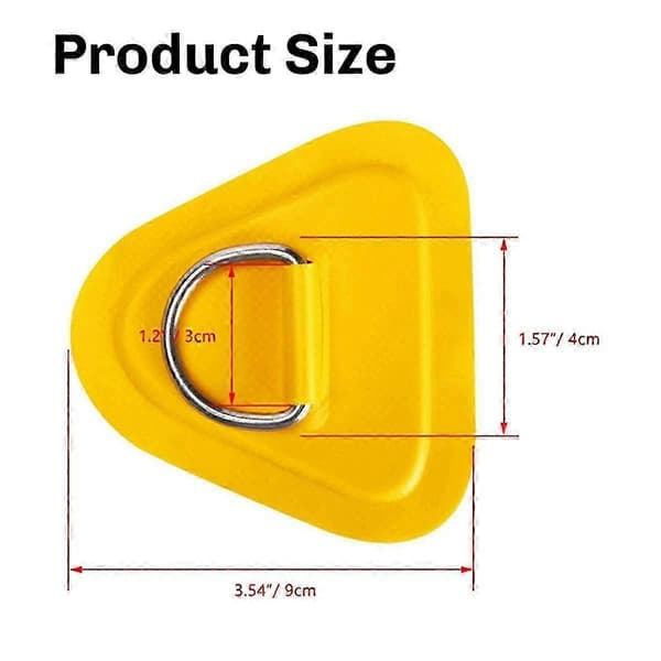 6 stk D-ring Patch til oppustelig båd kajak jolle Sup, D-ring Pvc Patch Stand-up Paddleboard Kano Rafting Sort