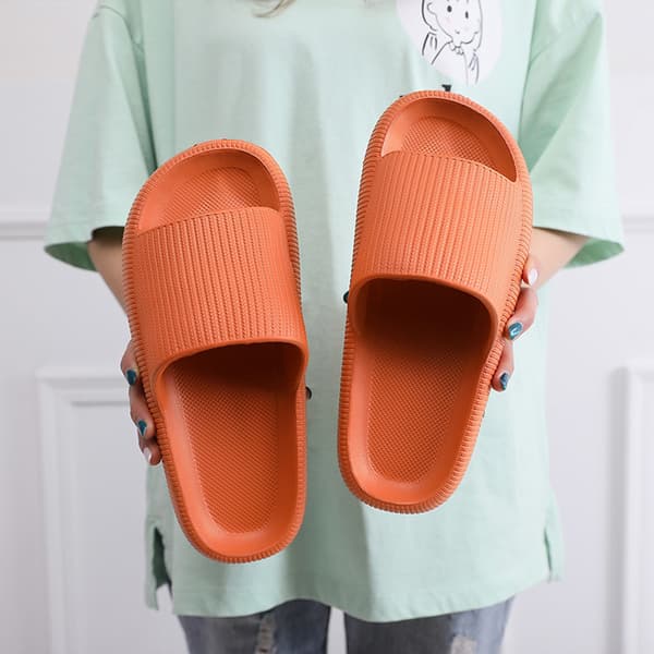 Lette hjemmesko Komfortable afslappede hjemmesko med åben tå platform strandsandaler Sort