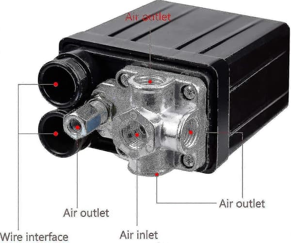Pressure Switch, 380v Three-Phase 4-Hole Vertical Pressure Switch Control Valve For Air Compressor