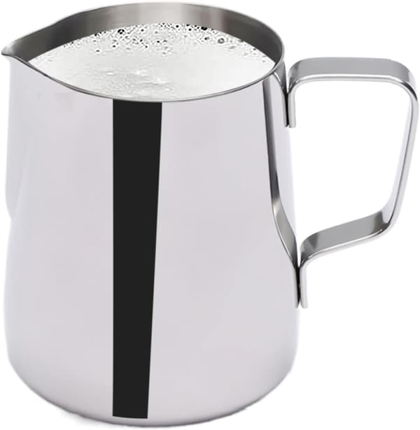 Espresso mælkekander i rustfrit stål, mælkeskummer til espressomaskiner Cappuccino Latte Art Sølv, 350 ml