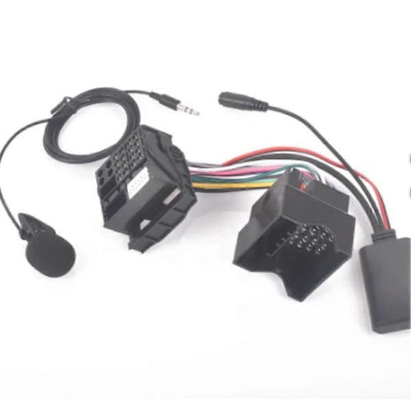 Bluetooth 5.0 musikljudadapter med mikrofon, Plug and Play, kompatibel med E60 E61 E63 E64 E65 E66 E81 E82 E87 E90 E91 E92 2004-2006