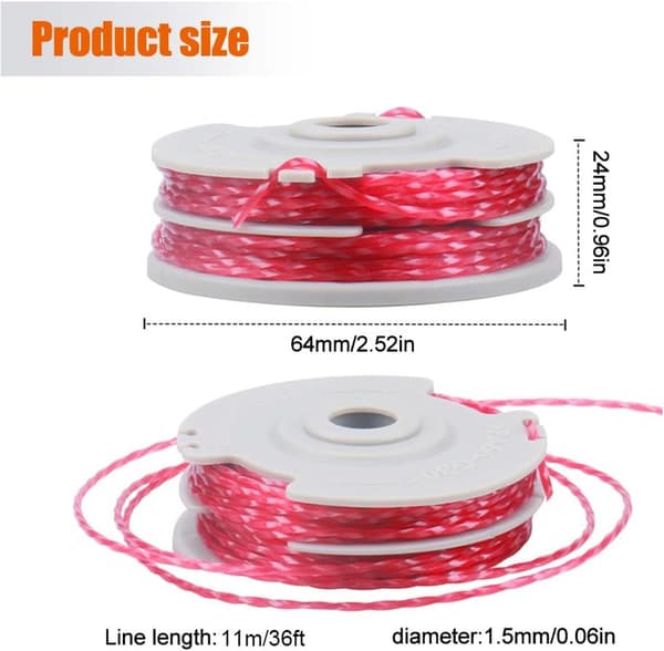 4-pakning trimmerlinjespole for Flymo FLY021 gresstrimmerlinjespole erstatningsspole for Flymo trimmerlinje 11 m/1,5 mm