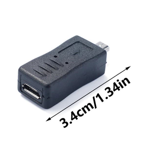 USB 5Pin hun til Mini USB han adapter, opladnings- og dataoverførselskonverter, PVC-materiale, til telefon, computer, digitalkamera