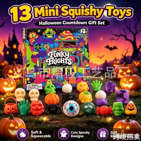 Stressaflastende Halloween Nedtælling Blindkasse Klemmelegetøj Ankomst 24 Solar Terms Blind Box