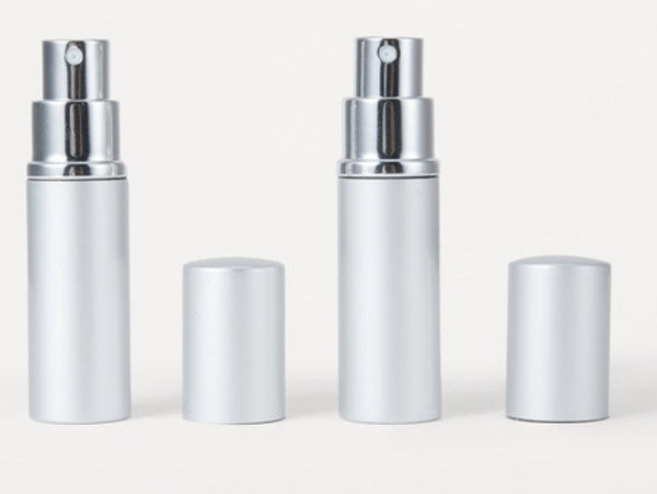 Mini genopfyldelige parfumeflasker 2-pak sølv 5 ml sølv