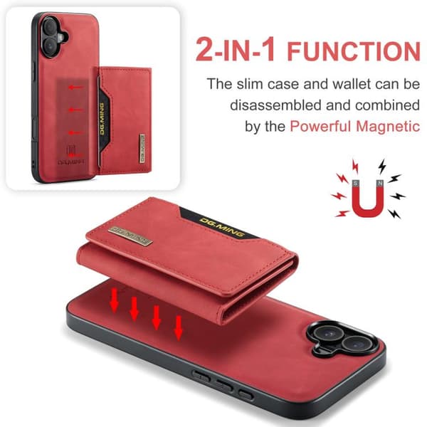 iPhone 17 Skal læderfodral DG.MING M2 Series 3-Fold Kortholder