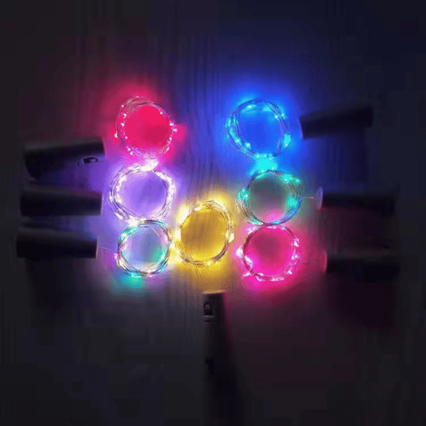 12 Bottle Lights, Wine Bottle Cork Lights, 2 Meter 20 Lights, Button Cell Battery Powered LED Lights, Christmas Decoration, Wine Bottle String Lights