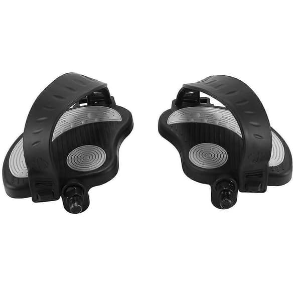 Exercise Bike Pedals with Straps - 1 Pair Exercise Bike Pedals 1/2
