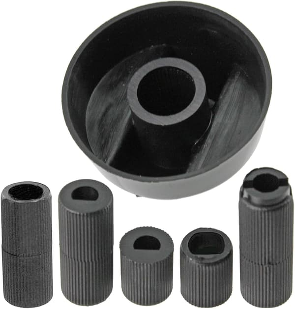 (4-pack) Universal Black Control Knobs for All Brands of Ovens, Stoves, and Hobs