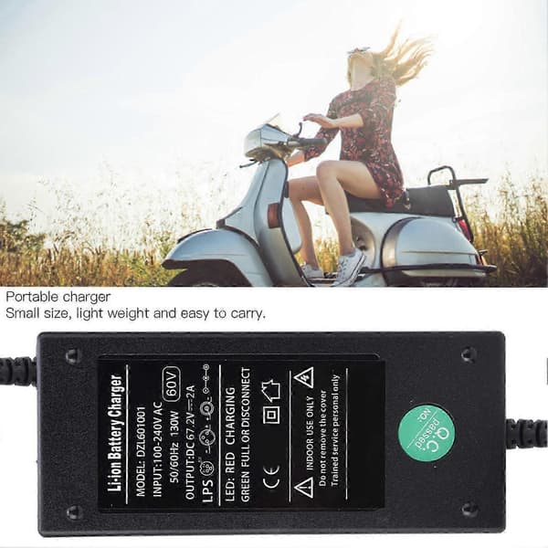 DC 67,2V 2A Lader for Elektrisk Sparkesykkel