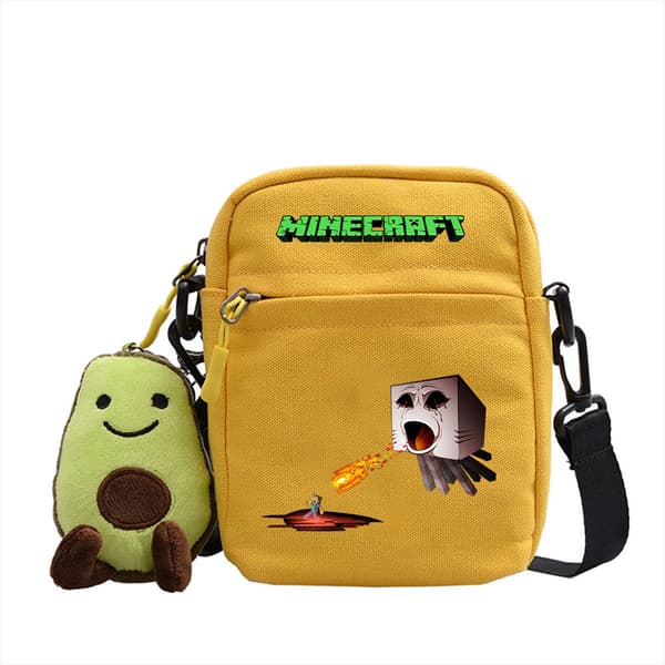 Minecraft Small Square Bag Canvas Shoulder Bag Crossbody - Yellow 9