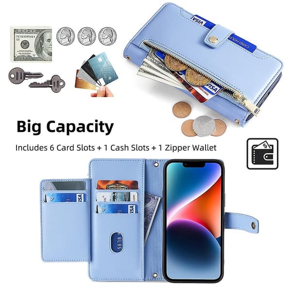 Wallet Case with Zipper for Samsung Galaxy A54 5G